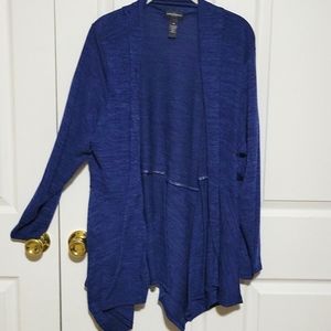 Navy blue heather knit cardigan